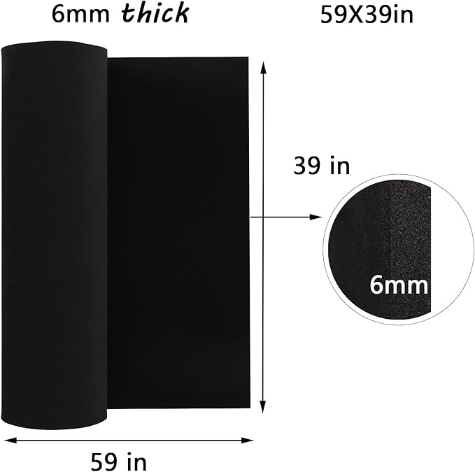 AMZQNART EVA Foam 6mm, Cosplay Foam 39x59 inch Black, High Density 90 kg/m³, for Craft Projects Cosplay Costumes, Fake Weapons, Decorations, Christmas, Easter, Thanksgiving, etc.