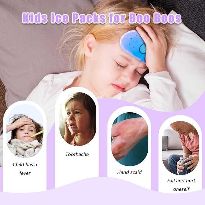 Kids Ice Pack, Hot or Cold Pack Gel Cooling Pad, Reusable for Injuries Medical Health,Swelling and Pain Relief, Tired Eyes, Child Injury, Headache, Sinus Relief (Smiling Ice Bag)