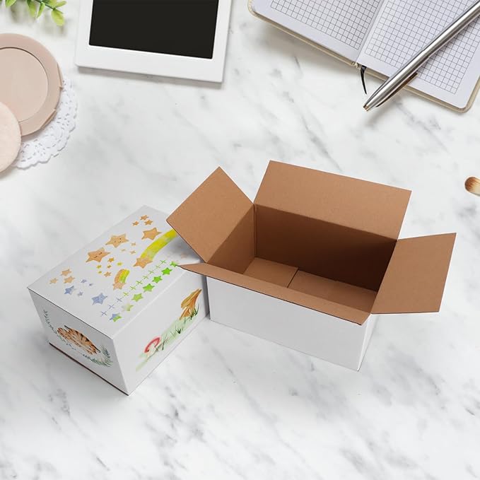 Shipping Boxes 10x7x5 Set of 40, White Corrugated Cardboard Box for Mailing Business Packaging