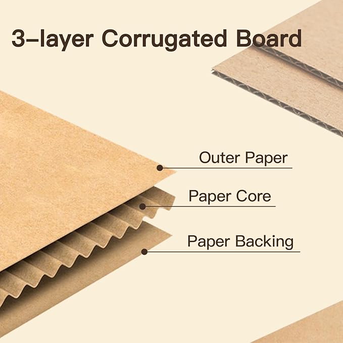 50 Pack 6x4x3 Inches Brown Corrugated Mailer Boxes -Corrugated Cardboard Mailing Boxes for Small Business Packaging and Gift Presentation