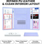 LINTRU Car Registration and Insurance Holder Trifold, Oversized Fit with Reinforced Construction, Matte PU Leather Vehicle Glove Box Organizer for Documents, Car Accessories for Men and Women