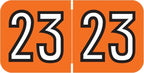 2023 Year Stickers, Doctor Stuff 2023 Chart Stickers, Orange/Black Coded, Barkley FYBAM Style, USA Made Year Labels for End Tab File Folders, 500/Roll, 1 Roll, 3/4" x 1-1/2"