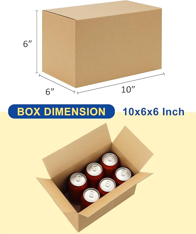 40-Pack-Small-Shipping-Boxes-10x6x6, Corrugated-Cardboard-Boxes-for-Packaging-Small-Business, Brown-Boxes-Mailers