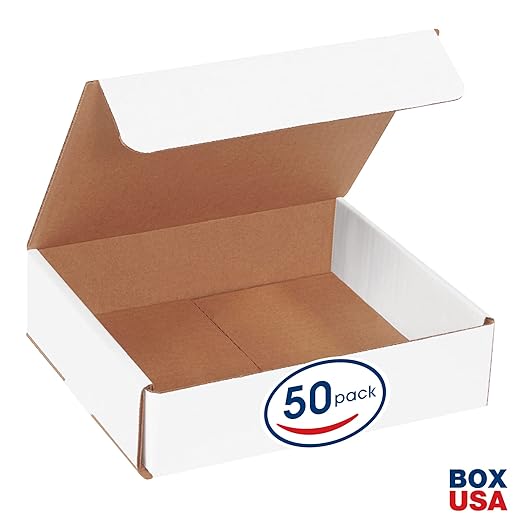 Box USA BM872 8"L x 7"W x 2"H, White (Pack of 50)