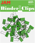 JAM PAPER Colorful Binder Clips - Extra Small - 3/5 Inch (15 mm) - Green Binderclips - 30/Pack