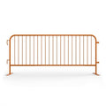 Angry Bull Barricades Metal Interlocking Steel Barricade (8.5 Ft. Heavy Duty, Flat Feet, Orange Powder Coated, Set of 20)