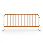 Angry Bull Barricades Metal Interlocking Steel Barricade (8.5 Ft. Heavy Duty, Flat Feet, Orange Powder Coated, Set of 20)