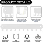 2 Pack Key Holder for Wall,Key Hooks with 10 Hooks,Key Holder Wall Mount Self Adhesive, Key Rack for Wall No Drill for Living Room, Kitchen, Bathroom, Garage (White)