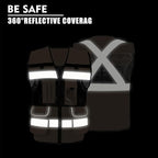 Safety Vest High Visibility Reflective Construction Vest for Men Women