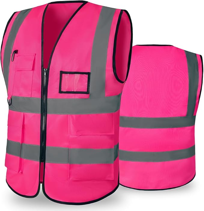 High Reflective Safety Vest for Men Women Breathable With Pocket Zipper for Build Oudoor Work Meet ANSI/ISEA Standard