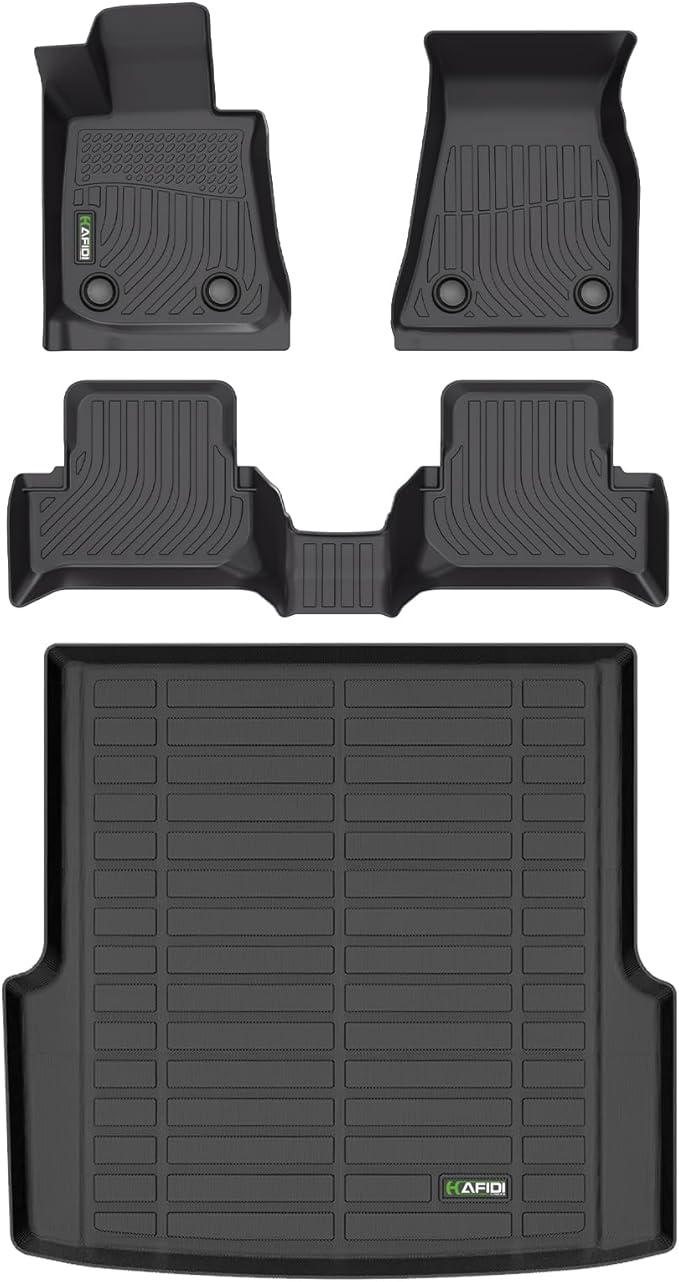 Floor Mats & Cargo Liner Custom for BMW i4 2022-2025 All Weather Protection TPE Heavy Duty Non-Slip Automotive Floor Liners Fits Full Set Accessories, Black