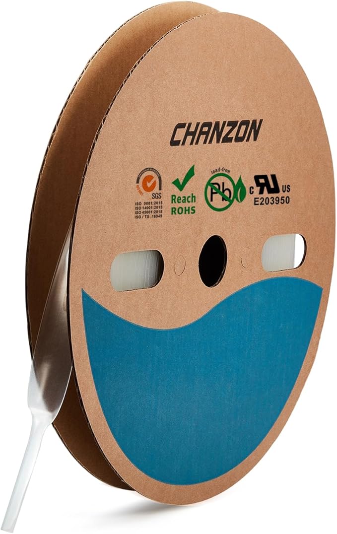 Chanzon Clear Polyolefin Heat Shrink Tubing - 2:1 Shrinkable Ratio - 80Ft Roll, 9/16" (14mm) Diameter - Secure Electrical Wrap 1pcs