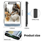 Clipboard with Storage Box & Pen Holder,Heavy Duty Clip Boards 8.5x11 for Nursing,High Capacity,School & Office Supplies,Wolf Rabbit Forest
