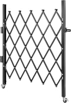 VEVOR Single Folding Security Gate, 51.57" H x 66" W Folding Door Gate, Steel Accordion Security Gate, Flexible Expanding Security Gate, 360° Rolling Barricade Gate, Scissor Gate or Door with Padlock