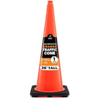 Xpose Safety 36 Inch Orange Traffic Cones, 1-Pack - Multipurpose PVC Plastic Safety Cone for Parking, Soccer, Caution, Kids and Construction - DOT Approved