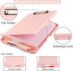 SFLHHDM Plastic Clipboard with Storage, High Capacity Clip Boards 8.5x11 with Storage, Heavy Duty Nursing Clipboard Folder, Cute Clipboards, Letter A4 Size Clipboards with Storage for Teachers, Nurse