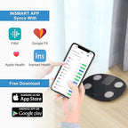 INSMART Smart Scale for Body Weight, All-in-one LCD Display Bathroom Weight Scales Body Fat Scale,Bluetooth Digital Smart Weighing Scale with Heart Rate,Heart Index & Body Composition Analyzer,396 lbs