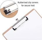Meetory 15 Pack Clipboard Clips 3.94" Mountable Stainless Metal Clipboards Hardware with Rubber Grip and Hanging Hole(Included 30 Piece Rivets)