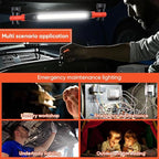 Magnetic Work Light Bar 2026 Upgraded | Rechargeable LED Light with Battery | IP55 Weather-Resistant Under Hood Light with Magnetic Base | Hooks & Clamp for Car Repair,Garage,Emergency,Power Outage