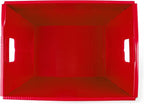 Hudson Exchange 18.25 x 13.25 x 11.75 (3 Pack) Corrugated Space Age Handled Storage Container Mail Tote, Red