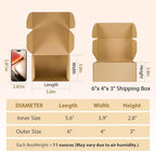 6x4x3 inches Shipping Boxes Set of 25, Small Corrugated Cardboard Box, Literature Mailer, Gift Boxes (Brown, 6x4x3)