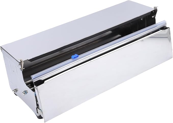 SUNGOOYUE Heavy Duty Stainless Steel Manual Food Wrapping Film Dispenser, Efficient Cutting and Wrapping for Home Kitchen, Essential Handheld Stretch Film Packing Machine for Home