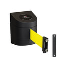 Crowd Control Warehouse - CCW Series WMB-230 Magnetic Wall Mount Retractable Belt Barrier - 30 Foot Belt, Fluorescent Yellow Belt with Black ABS Case