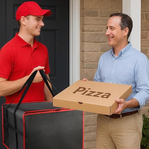 Bodaon Insulated Pizza Delivery Bags for Rideshare Delivery Drivers, 20"×20"×14" Large Thermal Food Carrier, Dashers Carry Warmer Package, Grocery Catering Supplies, Hot Pizza Carrier Insulated Bags