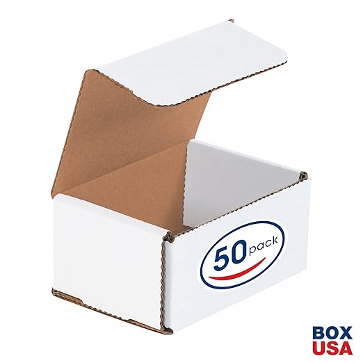 Box USA BM432 4"L x 3"W x 2"H, White (Pack of 50)