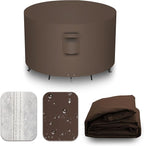 Heavy Duty Patio Furniture Covers Waterproof, 600D Round Outdoor Furniture Cover Waterproof for Sectional Sofa Couch, Outdoor Dining Table and Chair Set Covers 20"DIA x 23"H, Brown