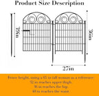 Tall Garden Animal Barrier Fence with Gate, 36 in(H)×30.6 Ft(L) 14 Panels Dog Digging Fence Barrier, Black Heavy Duty Metal Temporary Fences, Reusable Defense Fencing for Outdoor Yard│Patented
