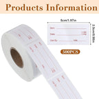 Dissolvable Labels, 1Rolls 500 Pieces 1 x 2 Inch Dissolvable Stickers Labels Food Storage Freezer Date Stickers for Refrigerator Removable Food Label for Freezer Refrigerator Foods Containers
