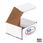 Box USA BM663 6"L x 6"W x 3"H, White (Pack of 50)