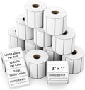 3"x1" 3-Proof Direct Thermal Barcode Shipping Labels for Zebra LP2844 GK420D GK420T ZD421 ZD420, 12 Rolls 15600 Pcs 1x3 Strong Adhesive Return Address Label Used with Rollo MUNBYN Arkscan