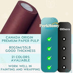 PerkHomy 36" x 2,400" (200') Wine Red Kraft Paper Roll for Craft Bulletin Board Paper Art Table Covering Crafting Gift Wrapping Bouquet Packing Parcel 80GSM 55LB (Wine Red, 36" x 200')