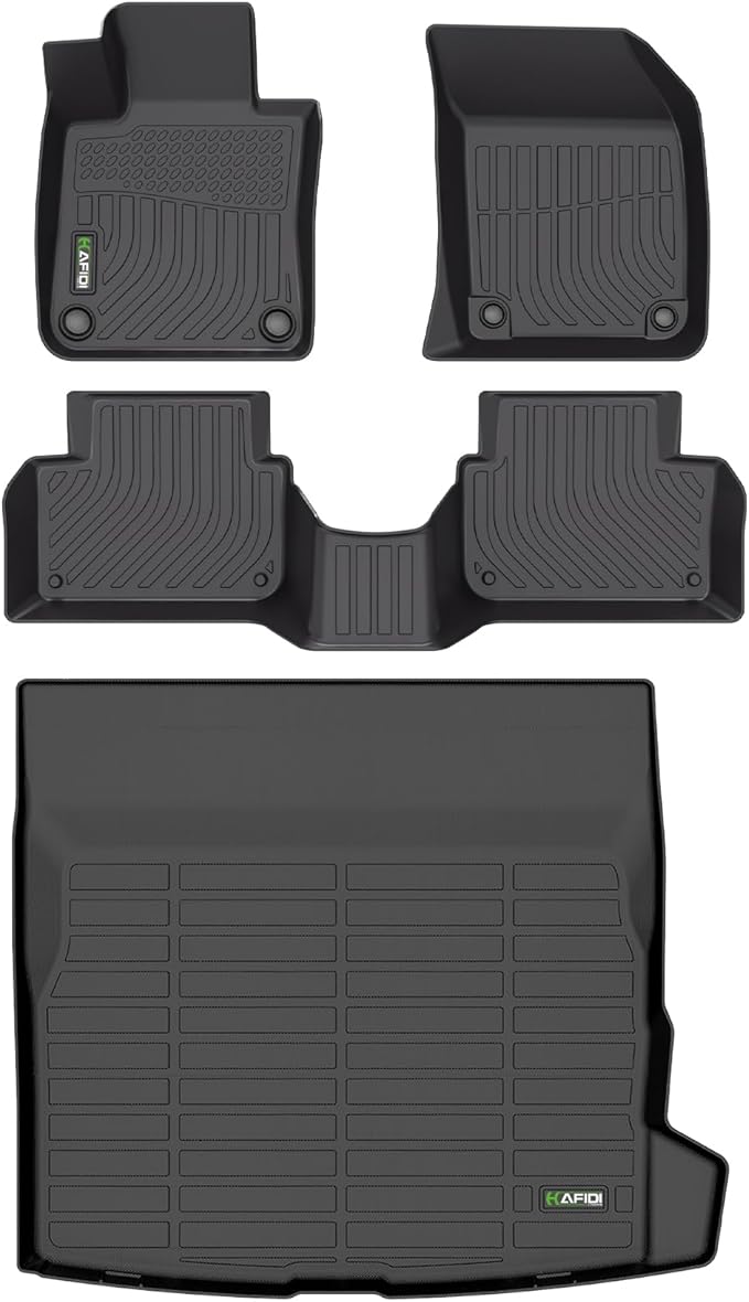 Floor Mats & Cargo Liner Custom for Volvo S60 2019-2025(Not for Recharge) All Weather Protection TPE Heavy Duty Non-Slip Automotive Floor Liners Fits Full Set Accessories, Black