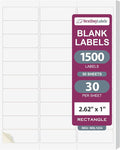 NextDayLabels - 2.5/8" x 1" Rectangular Sticker Labels for Printer - White Laser/Inkjet Printer Labels Return Address Labels Shipping Label Stickers (50 Sheets, 30 Per Sheet, 1500 Labels)