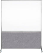 DivideWrite Mobile Whiteboard | Double Sided Dry Erase Board | Portable Office Cubicle Partition | Display for Classrooms, Conference Rooms, Meeting Areas and More | Cloud Gray 5' Wide X 6' Tall