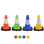 4 Pack 12 Inch Blue PVC Traffic Cones Black Base, Sport Training Cones for Soccer Drills, Kids Outdoor Play, Indoor Gym Activities (4, Blue, 12 Inch)