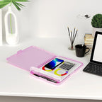 Piasoenc Clipboard with Storage, 8.5 x 11 Organization Box with Pen Holder and A4 Legal Paper Folder, Folio & Side-Opening, Low Profile Clip,for Nurses,Teachers, Size 14 x 9.6 x 1.2 in, Deep Pink