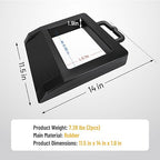 Rubber Heavy Duty Pallet Jack Rubber Wheel Chock 2 Pack, Premium Pallet Jack Stopper for Truck 14.2" Length x 11.2" Width x 2" Height (Black, 2 Packs)
