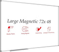 JILoffice Large Magnetic White Board, Dry Erase Board 72 x 48 Inch, Silver Aluminum Frame Wall Mounted Board for Office Home and School