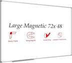 JILoffice Large Magnetic White Board, Dry Erase Board 72 x 48 Inch, Silver Aluminum Frame Wall Mounted Board for Office Home and School