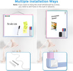MaxGear Double-Sided Dry Erase Board for Wall, 16"x12" Hanging Whiteboard, Small Dry Erase White Board kit, Portable Whiteboard for Planning, Drawing, Memo, to Do List, Macaron Frame