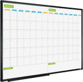 JILoffice Magnetic Dry Erase Calendar Whiteboard, 2 Month White Board Planner 36 X 24 Inch, Black Aluminum Frame Wall Mounted Board for Office Home and School