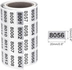 MECCANIXITY 8001 to 9000 Consecutive Number Stickers Inventory Label Black Numbers for Office Warehouse Numbering Classification