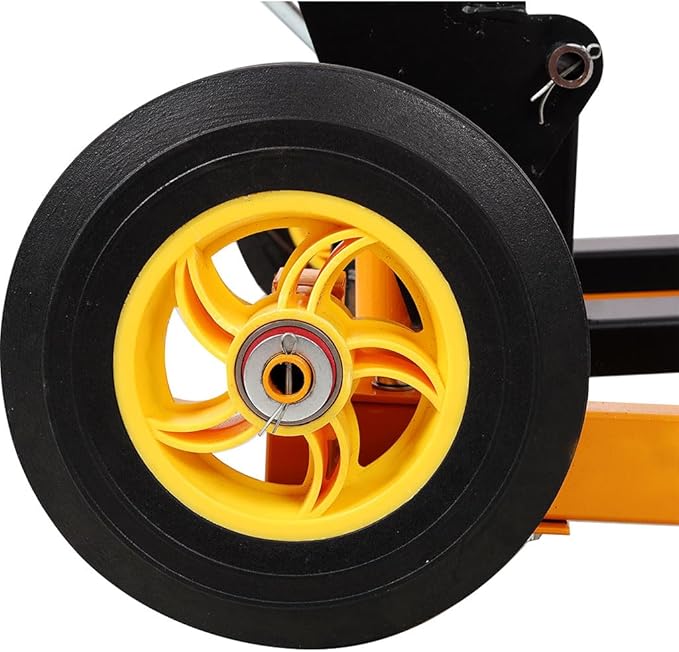 Manual Hydraulic Lift Stacker, 440 lb Capacity Pallet Jack Dolly with 35.5" Lift Height, 20" Forks, All-Steel Frame, Large Rear Rubber Tires & Swivel Casters for Warehouse, Shop & Material Handling