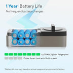 ULTRALOQ Bolt Fingerprint WiFi Smart Lock, Works with Apple Home, Siri, Alexa, 8-in-1 Keyless Entry with Fingerprint ID, App Remote Control, Keypad Deadbolt, BHMA Cert., Easy Install, 10 Mo. Battery