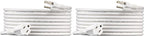 Amazon Basics Extension Cord, 13 Amps, 125V, 15 Foot, White - Pack of 2