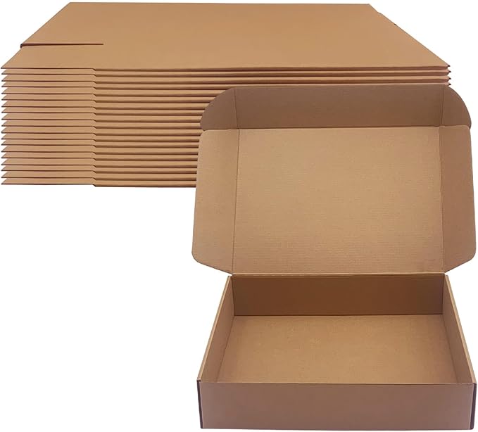14x10x3 inch Shipping Boxes Pack of 20, Brown Corrugated Cardboard Box Mailer Boxes for Packaging Small Business Shipping，Recyclable Moving Storage Mailing Boxes Bulk Book Literature Gift Giving